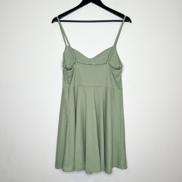 Lulu's Dress On the Occasion Sage Green Ribbed Bustier Skater Dress - Picture 8 of 8